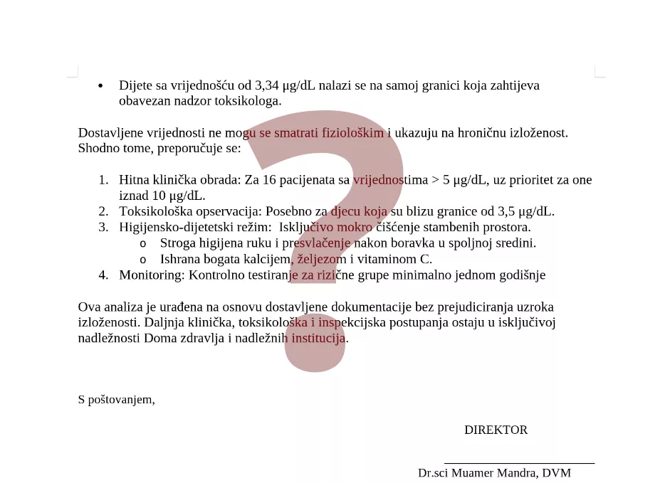 Institut za zdravlje i sigurnost hrane Zenica Domu zdravlja Vareš 